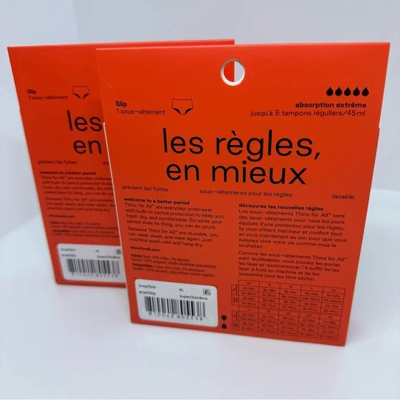 Thinx for All Gray Set of 2 Super Absorbency Brief Period Underwear - Picture 5 of 9